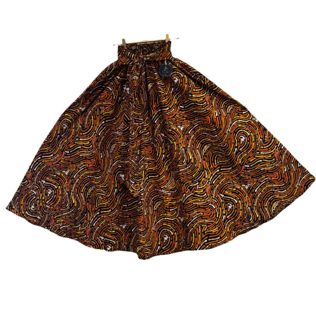 Brown patterned fabric on a white background