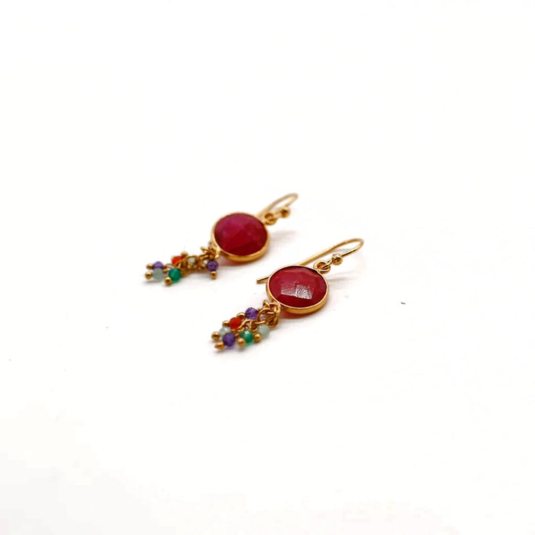 Ruby Earrings-Multi-Color Droplet Earrings