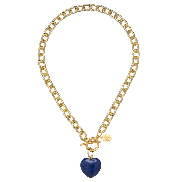 Stone Heart Toggle Necklace