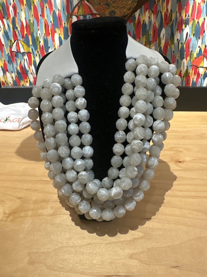 Multi-Strand Beaded Necklace with Magnetic Clasp