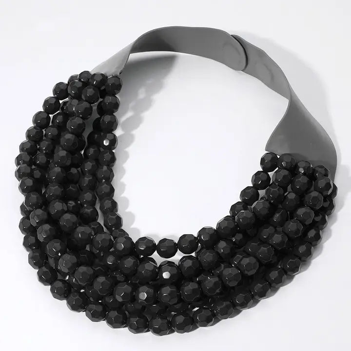 Multi-Strand Beaded Necklace with Magnetic Clasp