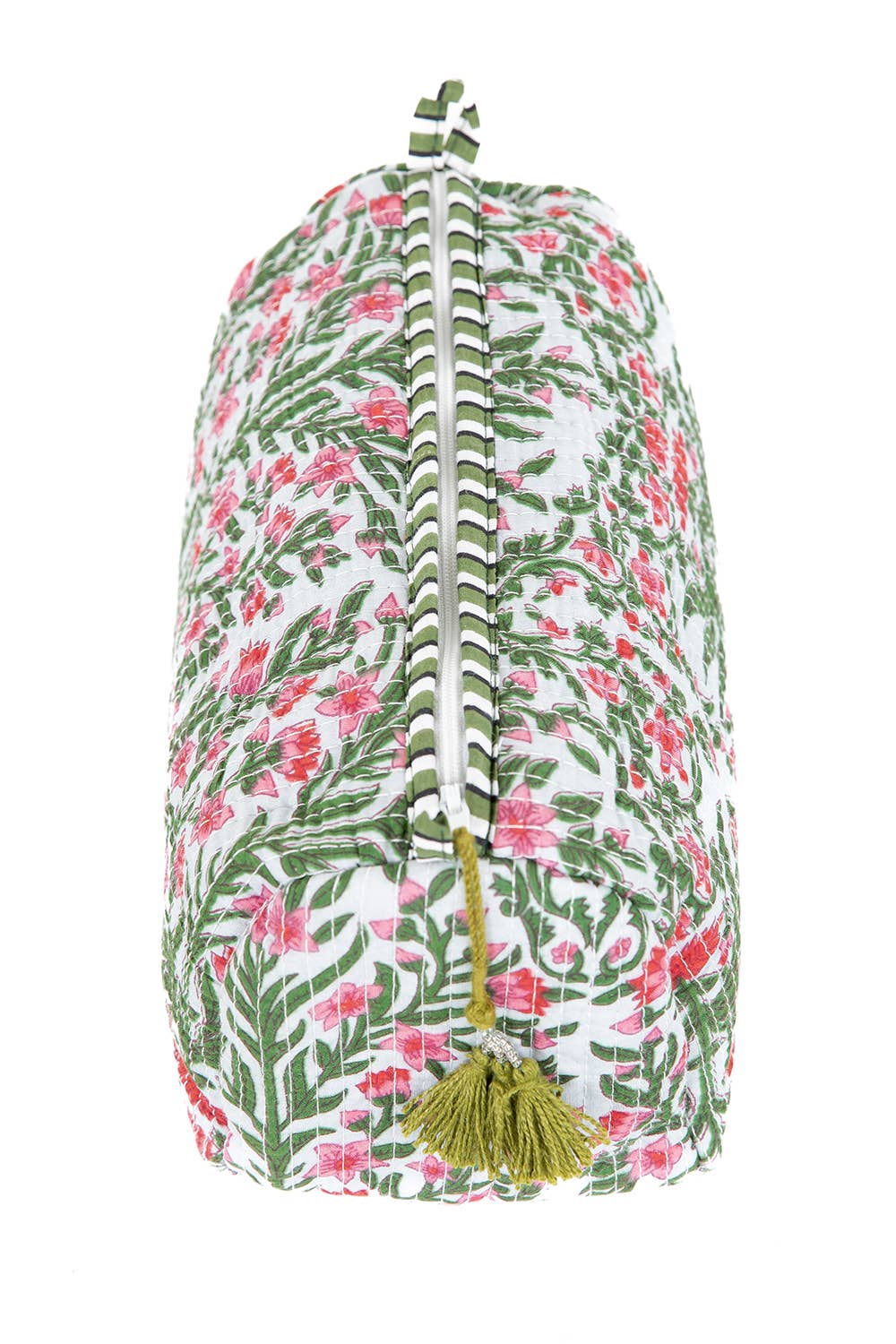 Quilted Toiletry Bag Set/Pink & Green Floral