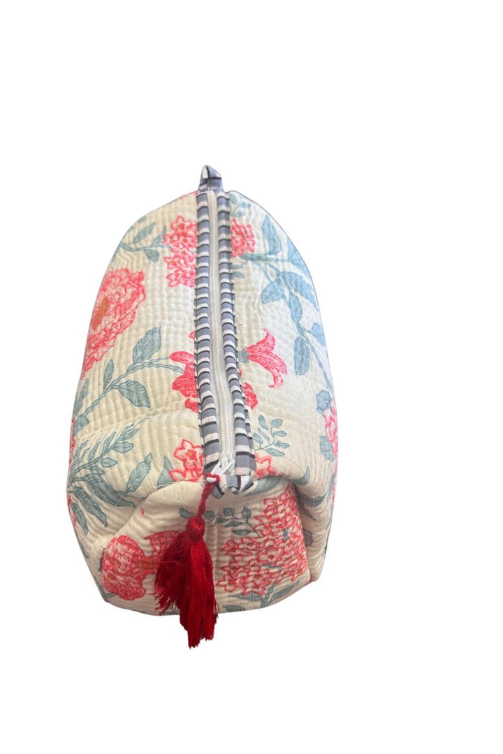 Quilted Toiletry Bag Set-Pink Floral