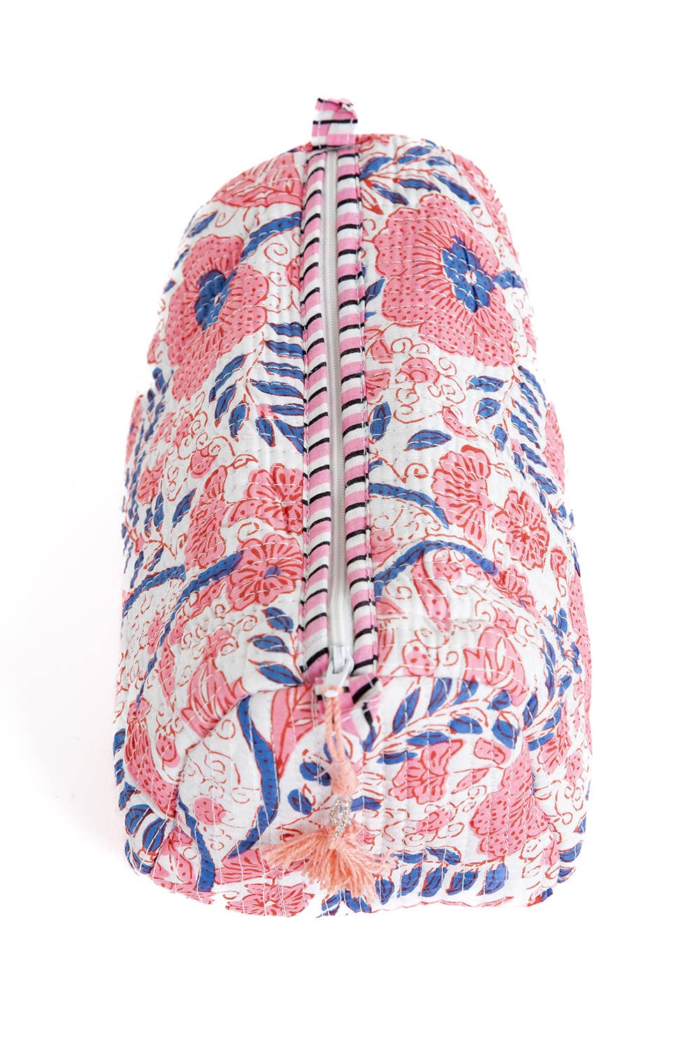 Quilted Toiletry Bag Set-Pink & Blue Floral
