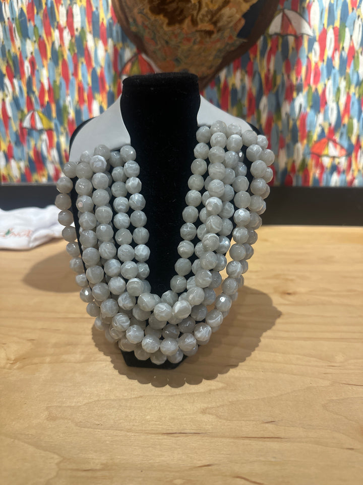 Multi-Strand Beaded Necklace with Magnetic Clasp