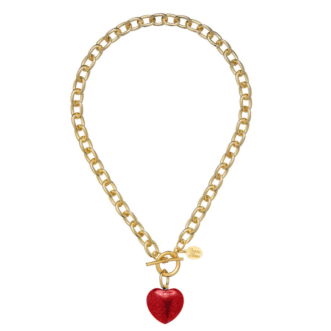 Stone Heart Toggle Necklace