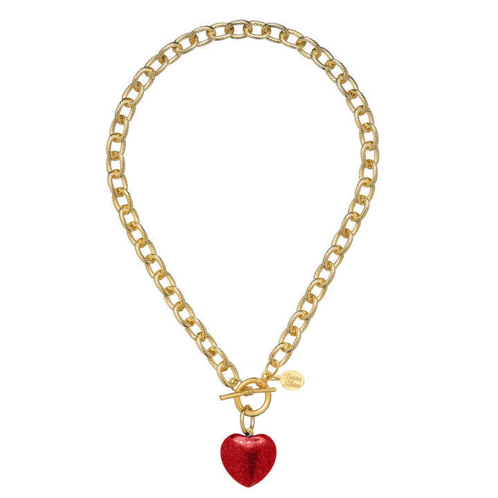 Stone Heart Toggle Necklace