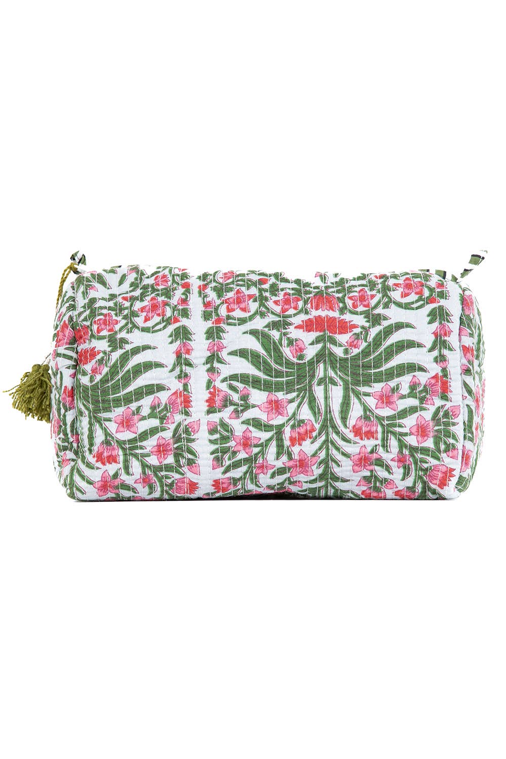 Quilted Toiletry Bag Set/Pink & Green Floral
