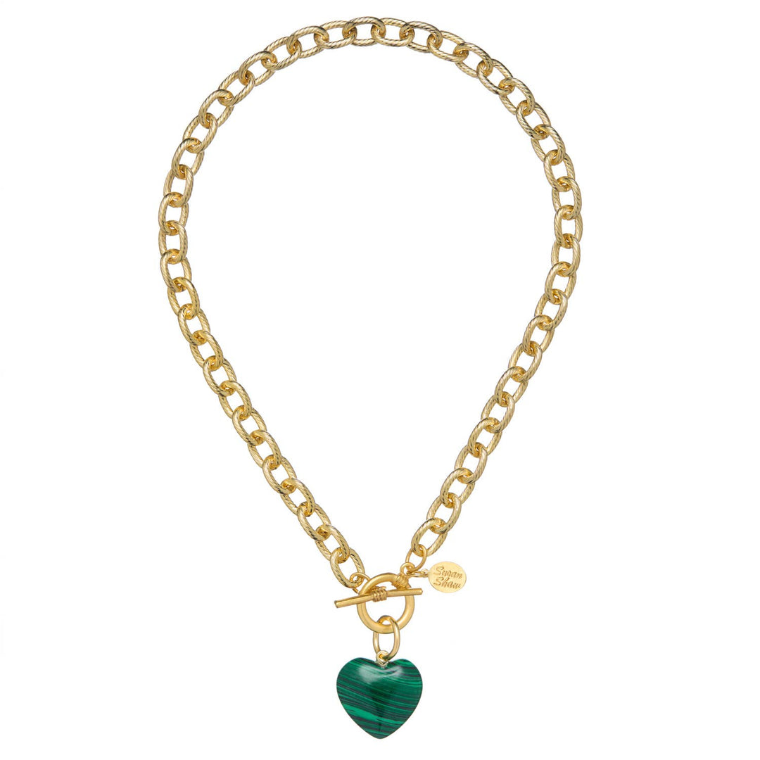 Stone Heart Toggle Necklace