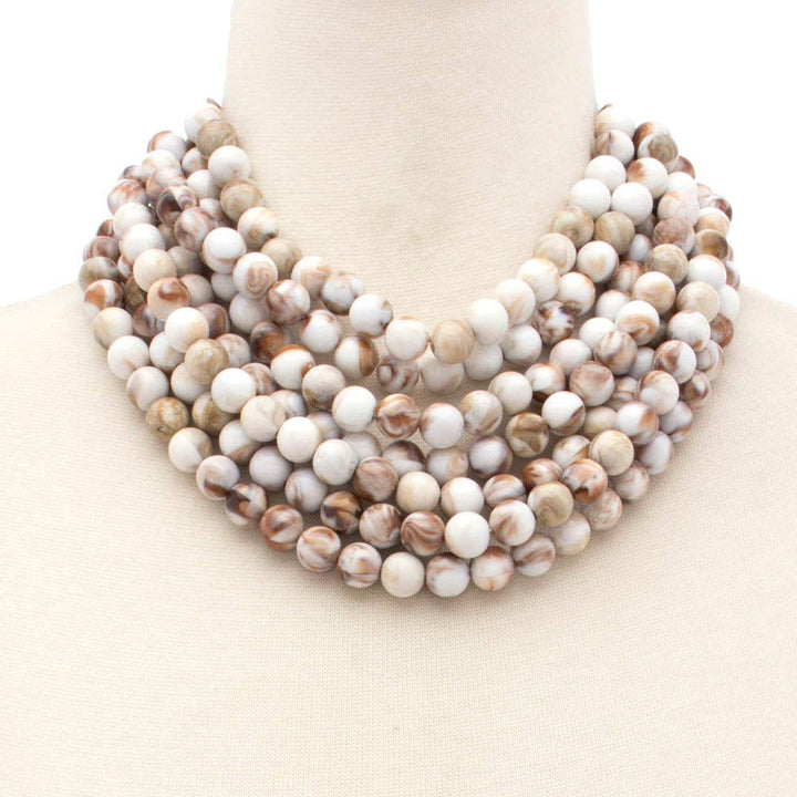 Multi-Strand Beaded Necklace with Magnetic Clasp-Ivy