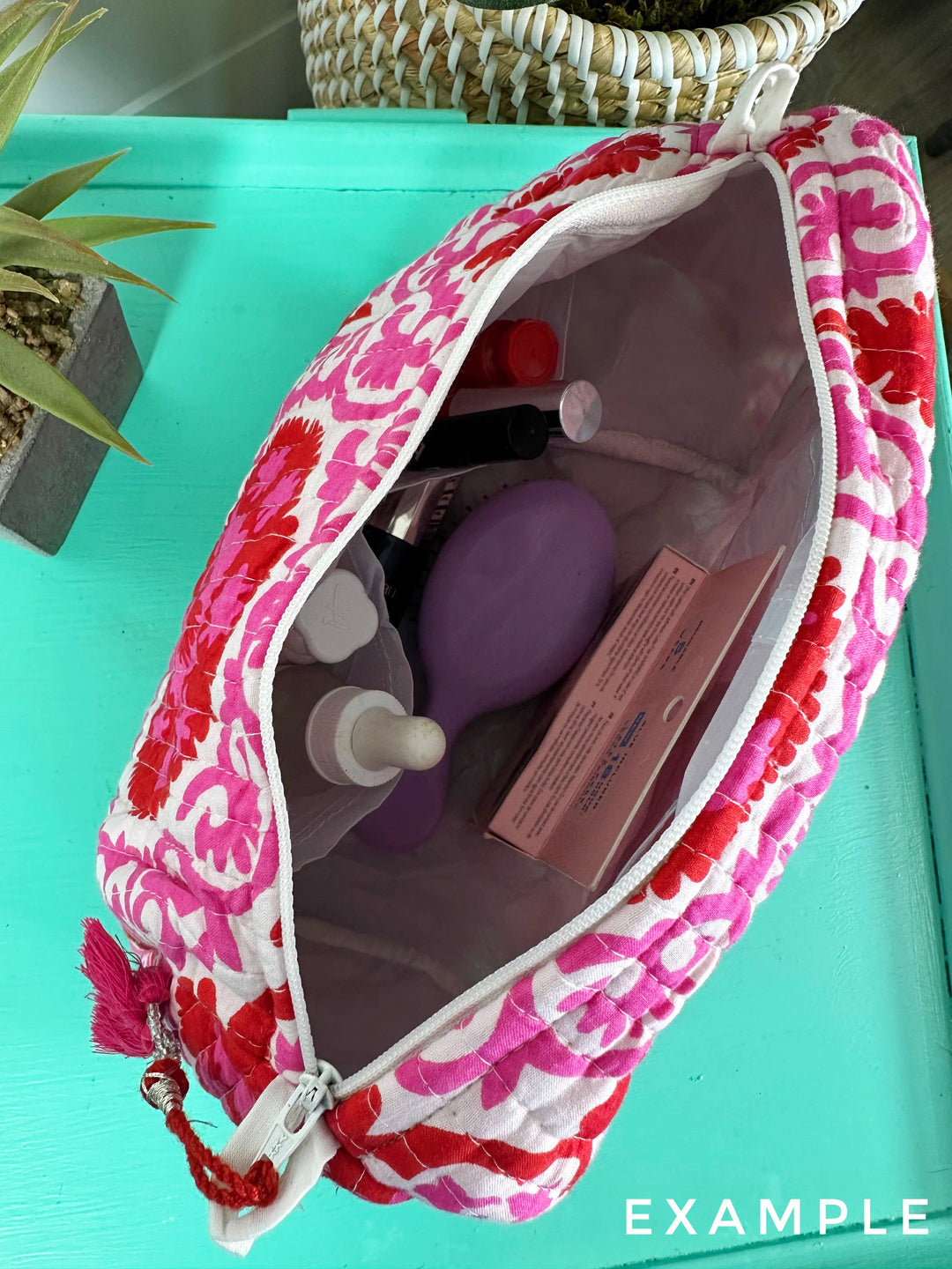Quilted Toiletry Bag-Strawberry