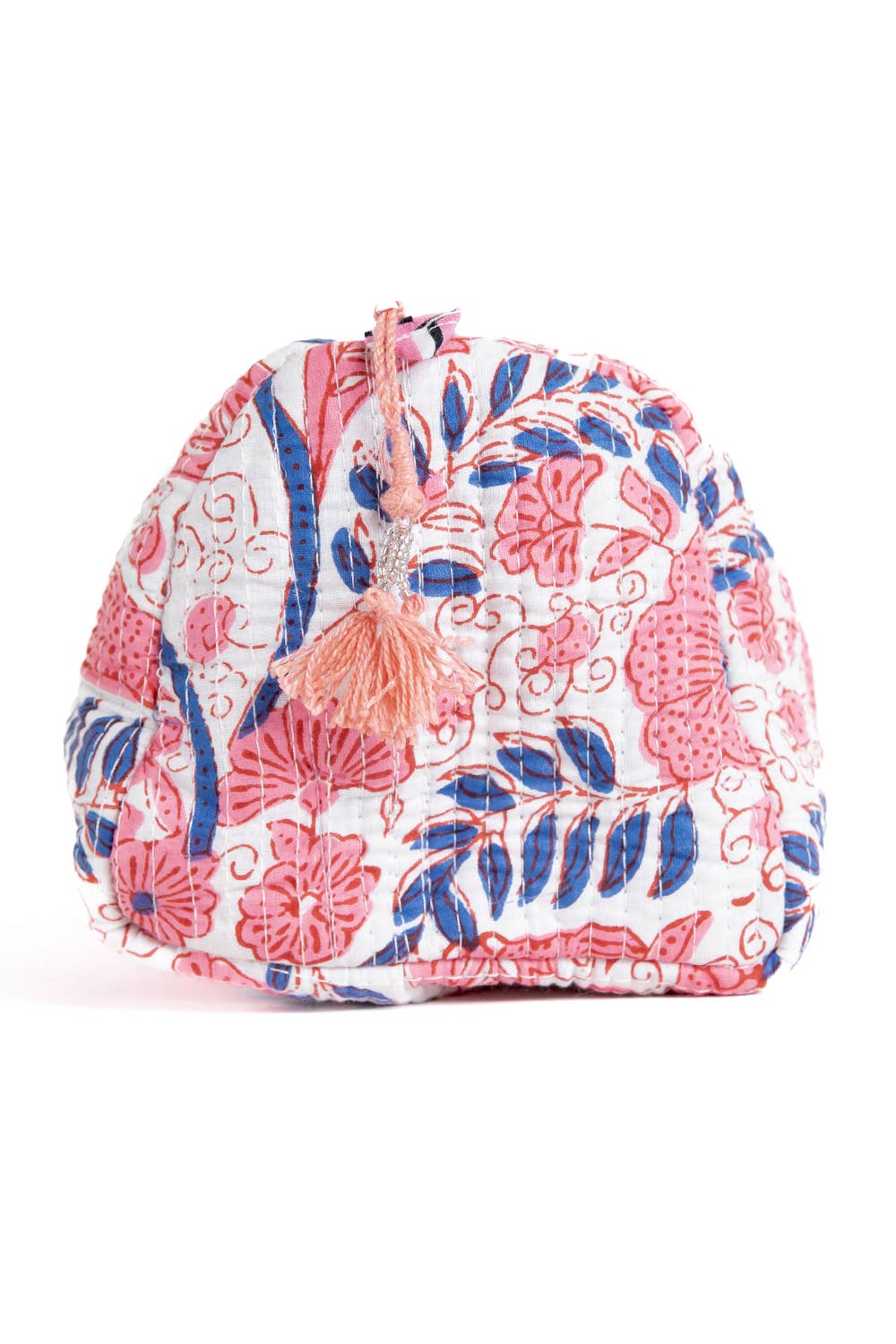 Quilted Toiletry Bag Set-Pink & Blue Floral
