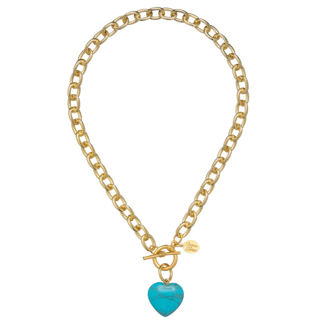Stone Heart Toggle Necklace