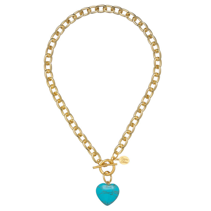 Stone Heart Toggle Necklace