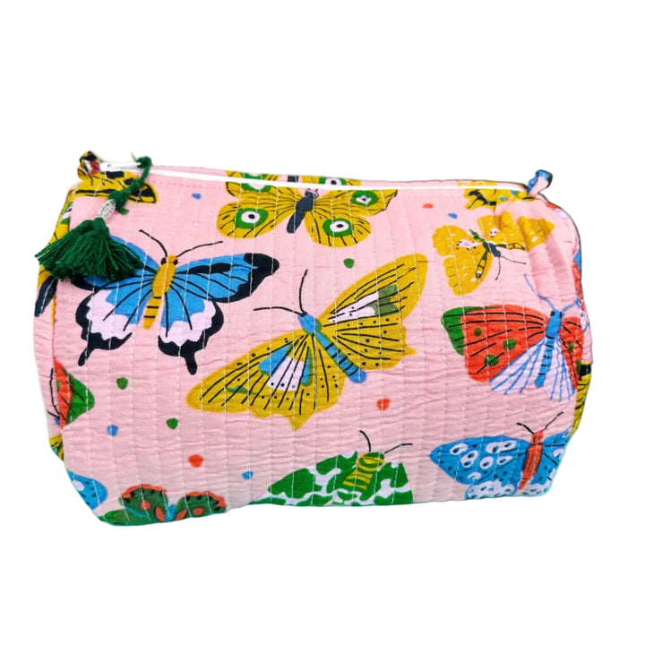 Quilted Makeup Bag/Cosmetic Toiletry Bag-Butterfly