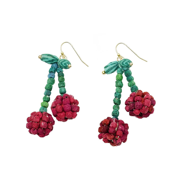 Kantha Cherry Earrings
