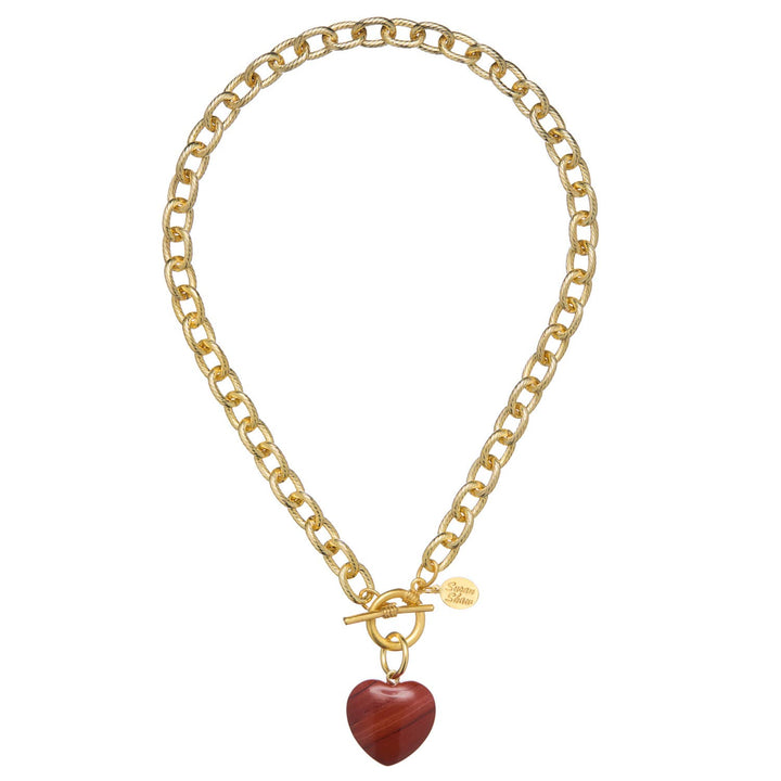 Stone Heart Toggle Necklace