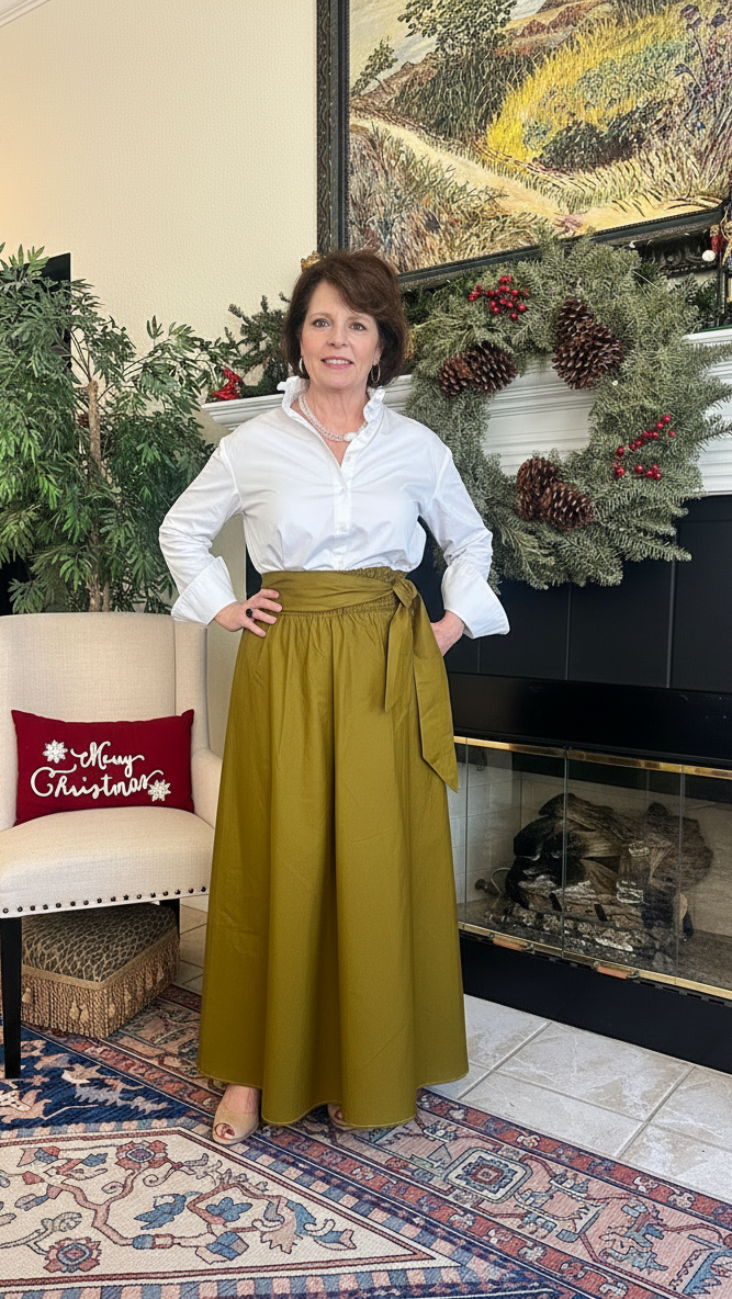 St. Charles Palazzo Pants - Chartreuse