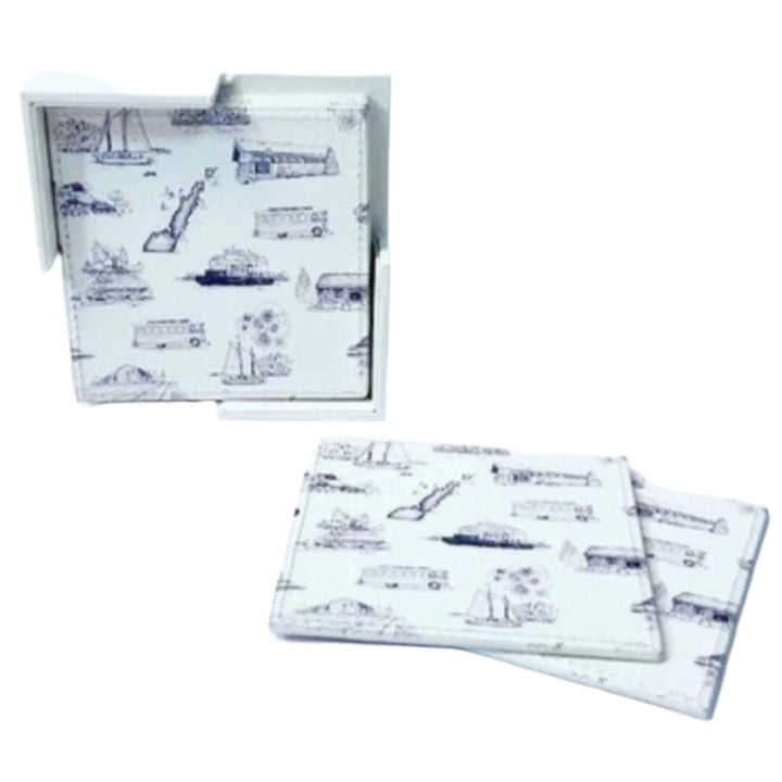 Door County Toile Coasters