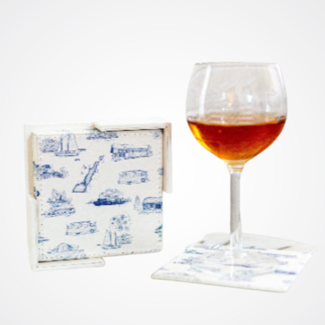 Door County Toile Coasters