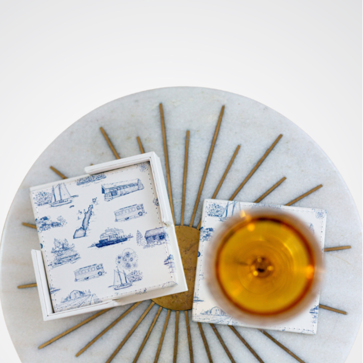 Door County Toile Coasters