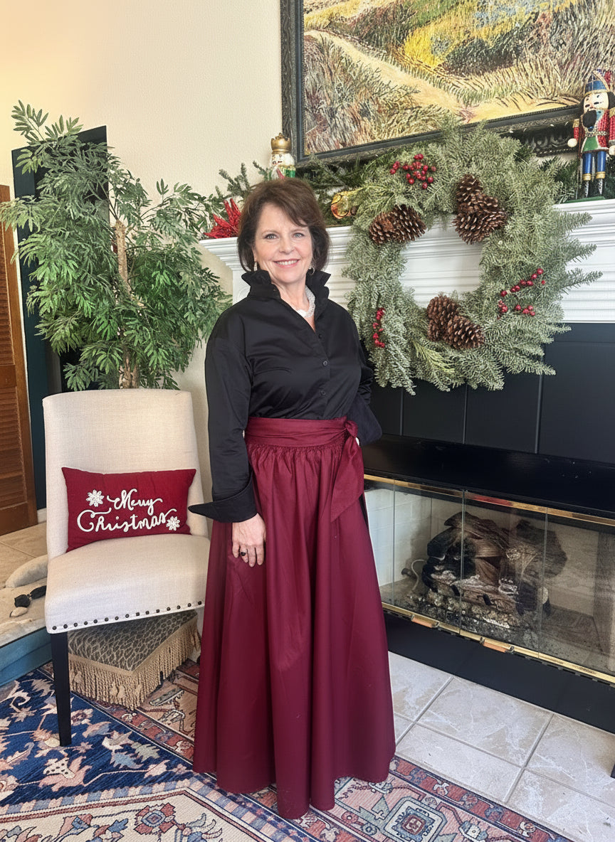 St. Charles Maxi Skirt - Burgundy