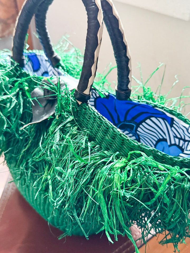 Fringe Woven Straw Handbag