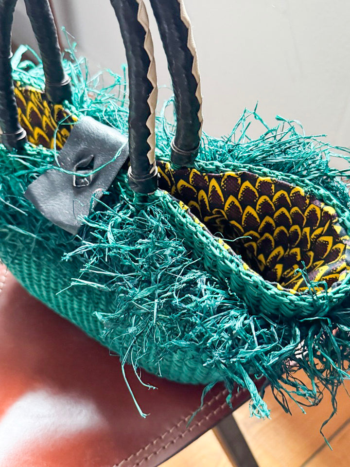 Fringe Woven Straw Handbag