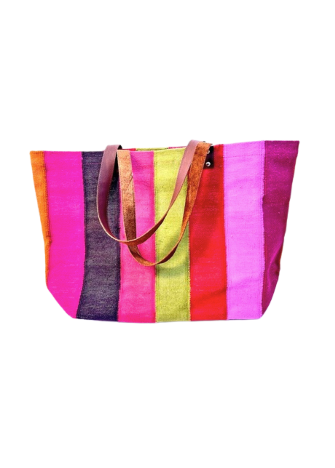 Dhurrie Tote - Multi-Colored Stripes