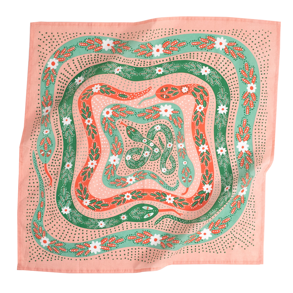 Snakes Pink Bandana No. 69