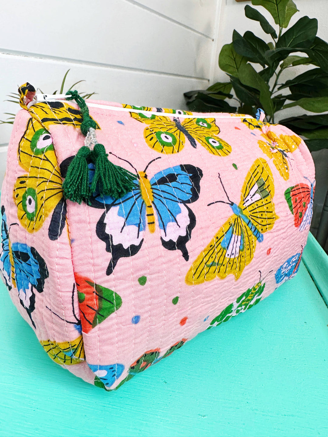 Quilted Makeup Bag/Cosmetic Toiletry Bag-Butterfly