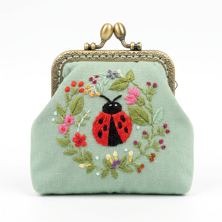 Embroidered Coin Purse-Ladybug