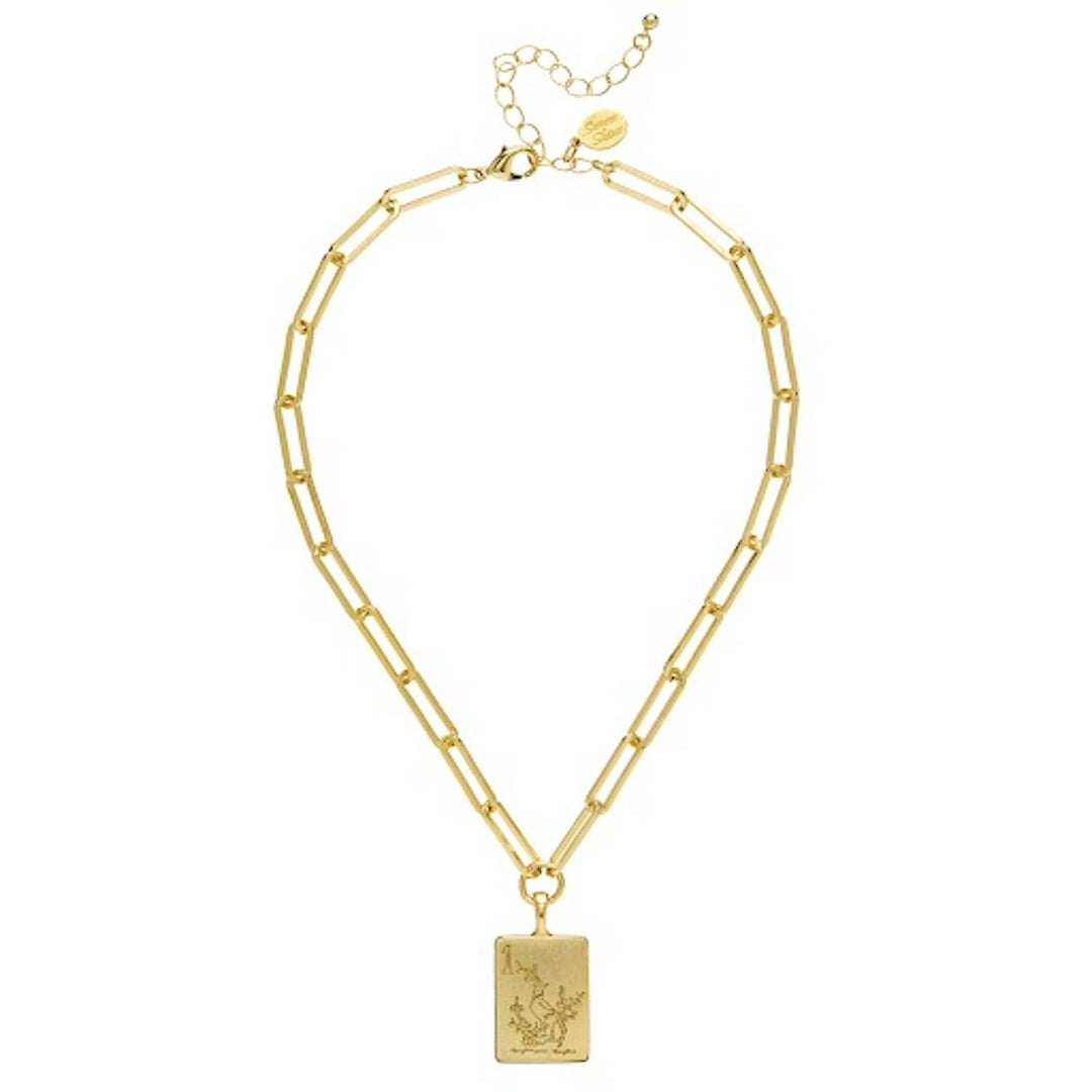 1 Bam Bird Mahjong Tile Paperclip Necklace