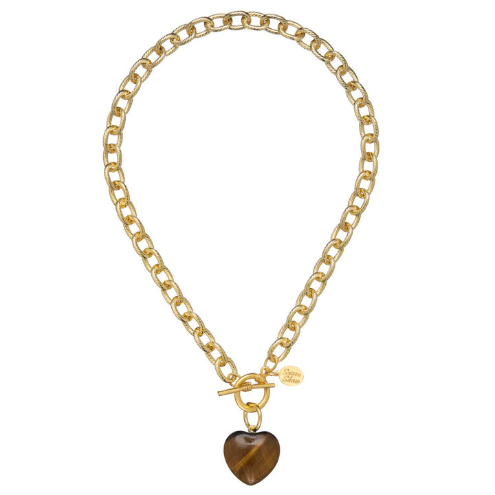 Stone Heart Toggle Necklace