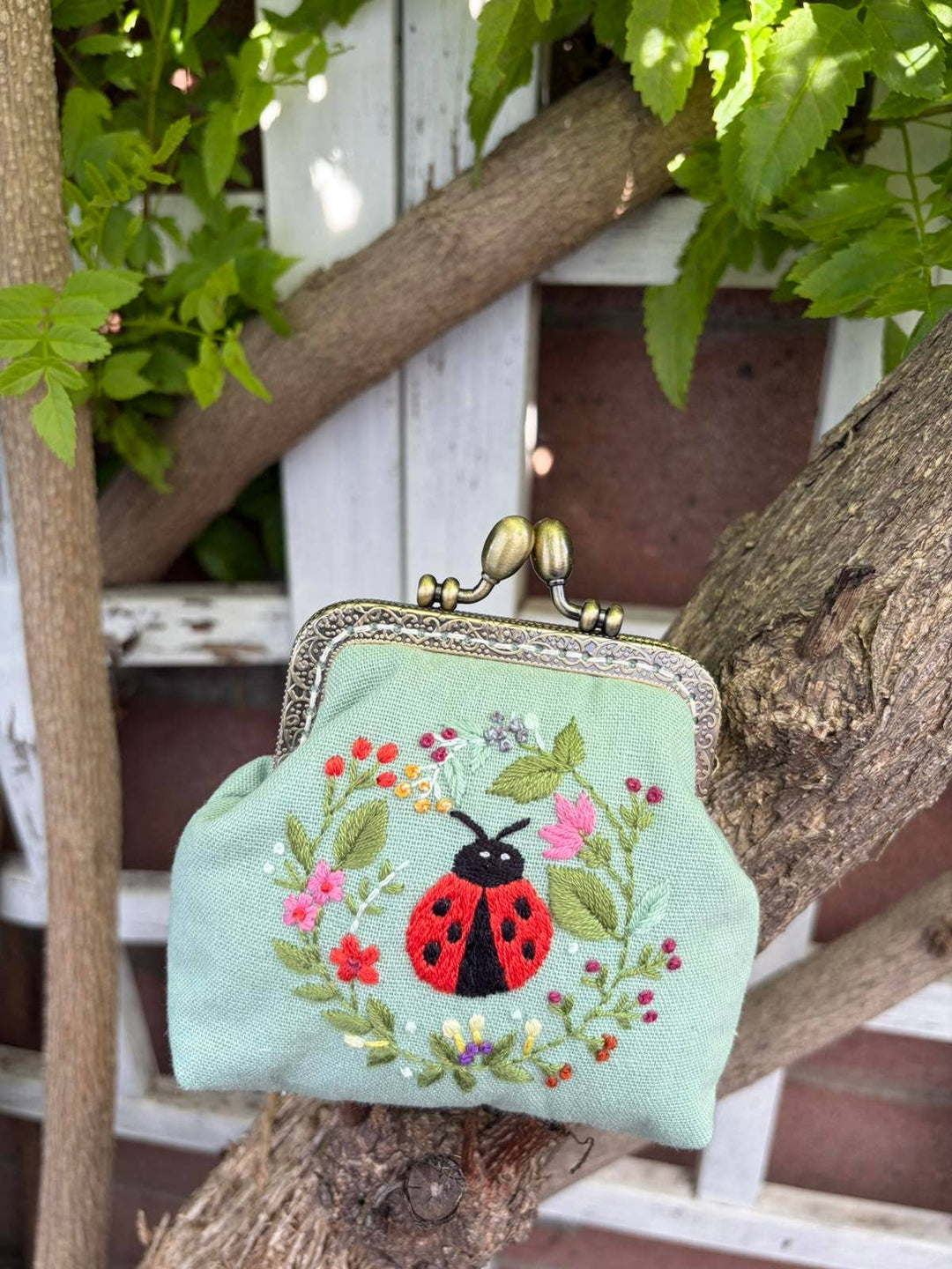 Embroidered Coin Purse-Ladybug