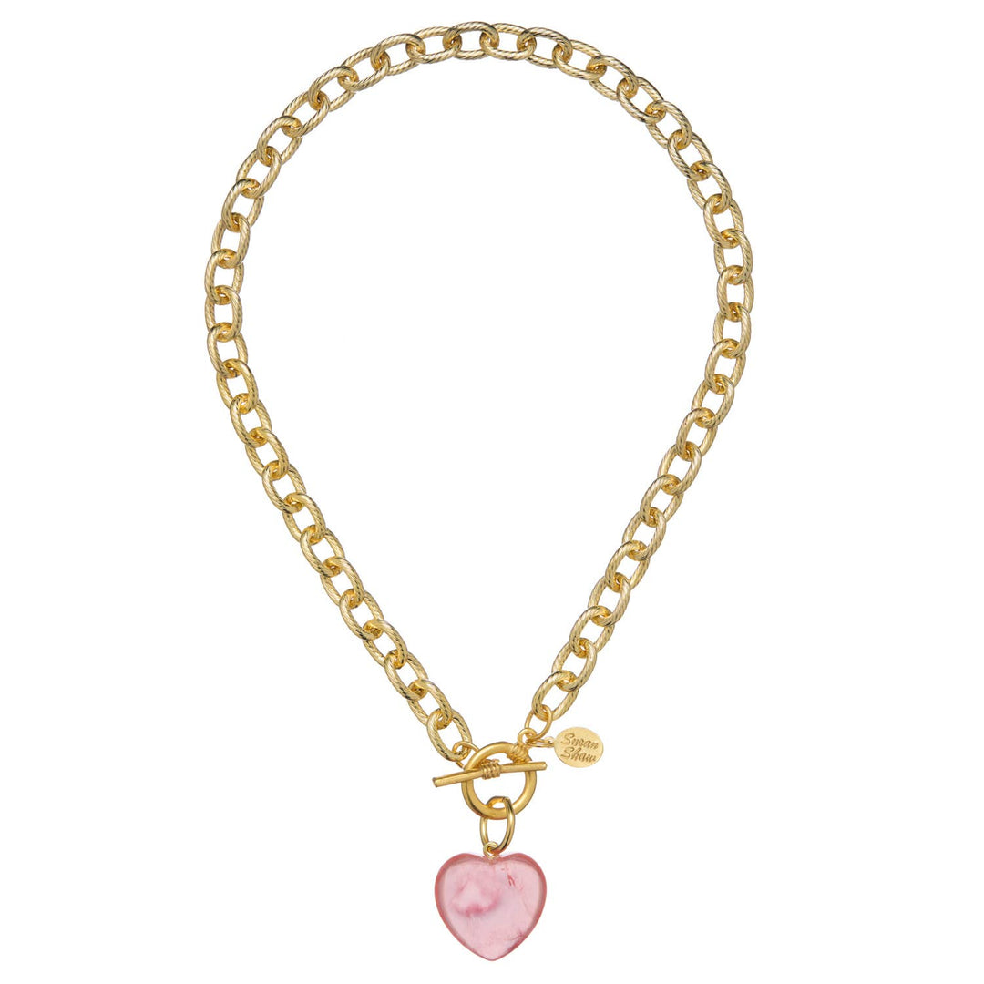 Stone Heart Toggle Necklace