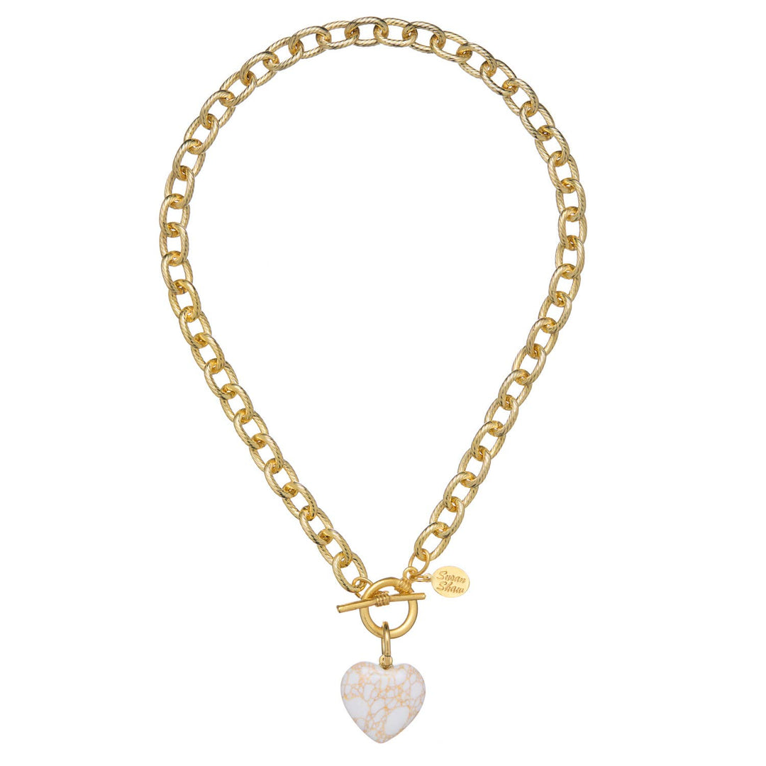 Stone Heart Toggle Necklace